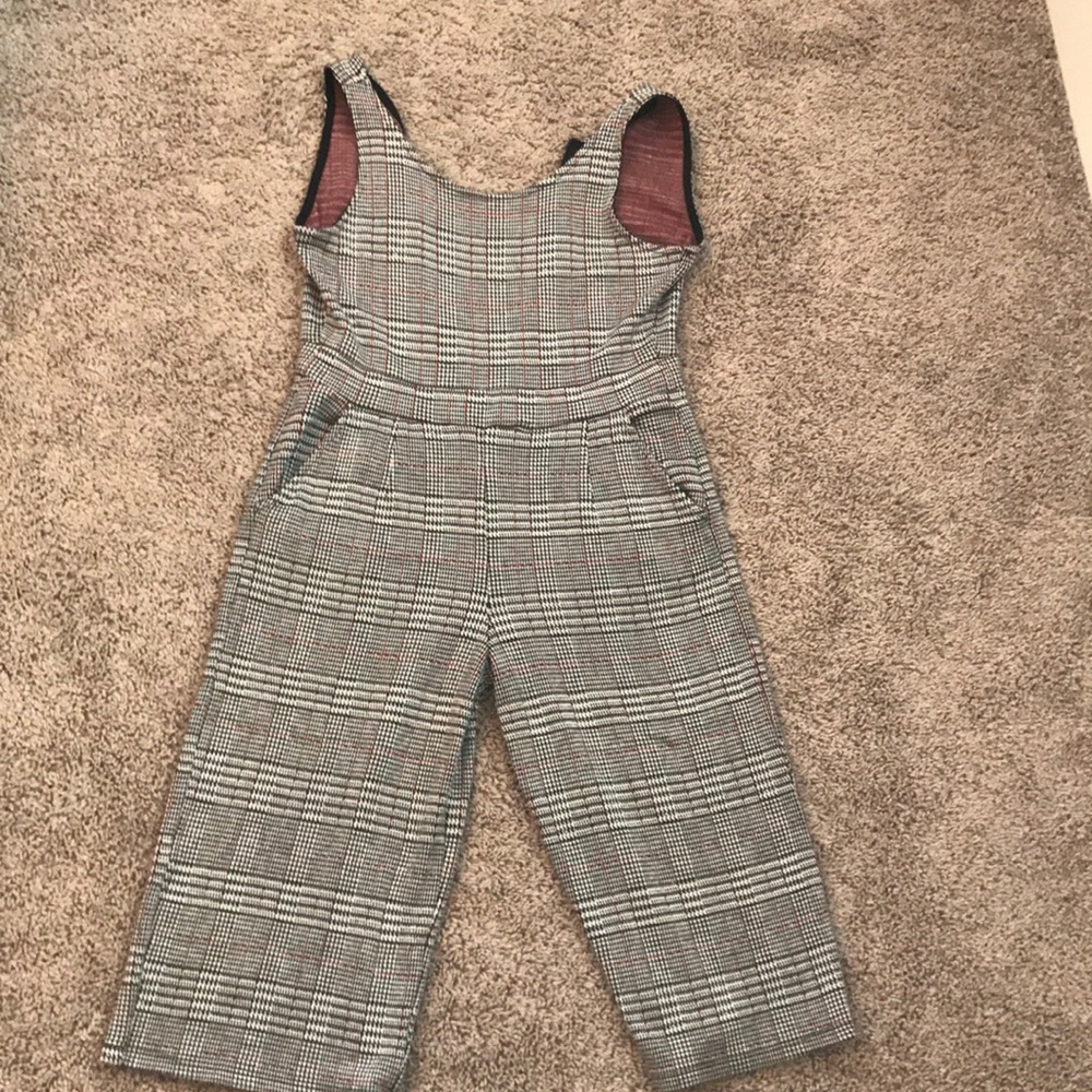 jumpsuit/pockets/plaid